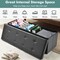 45 Inches Faux Leather Foldable Ottoman Storage Bench with Thick Sponge Padded Seat